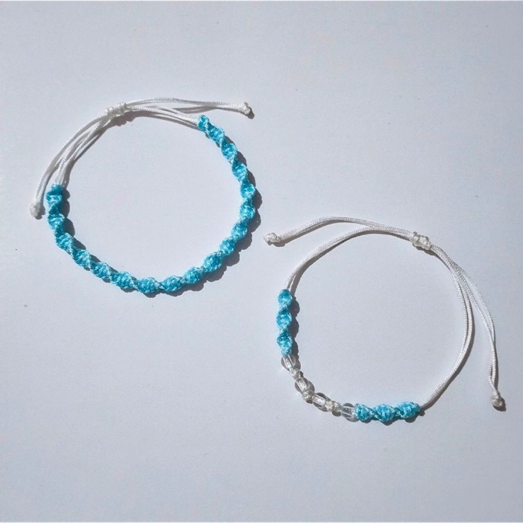 [TG007] Gelang tali giok biru & putih