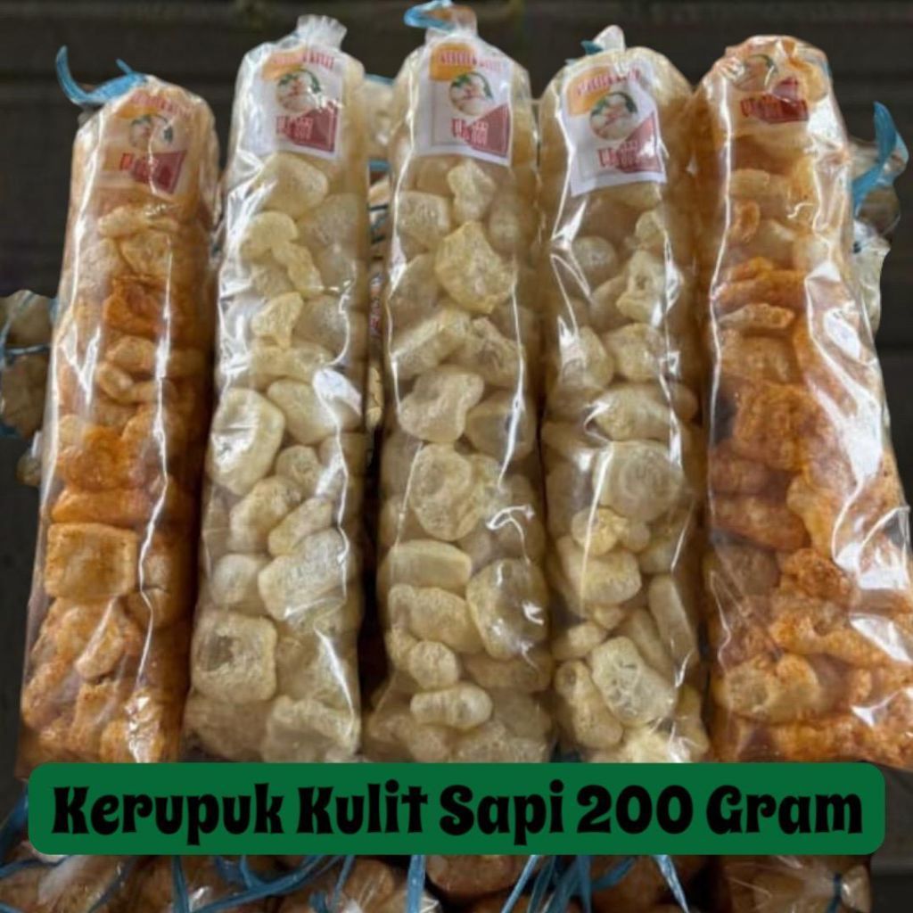 Kerupuk Kulit Sapi 200 Gram Camilan Rebus Kering