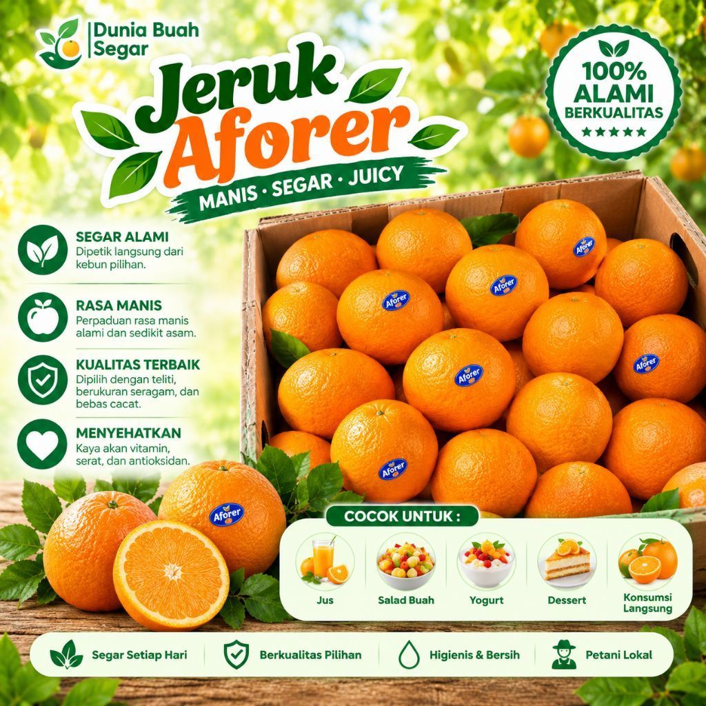 BUAH JERUK MANDARIN AFORER SUMER PEEL TANPA BIJI 1KG