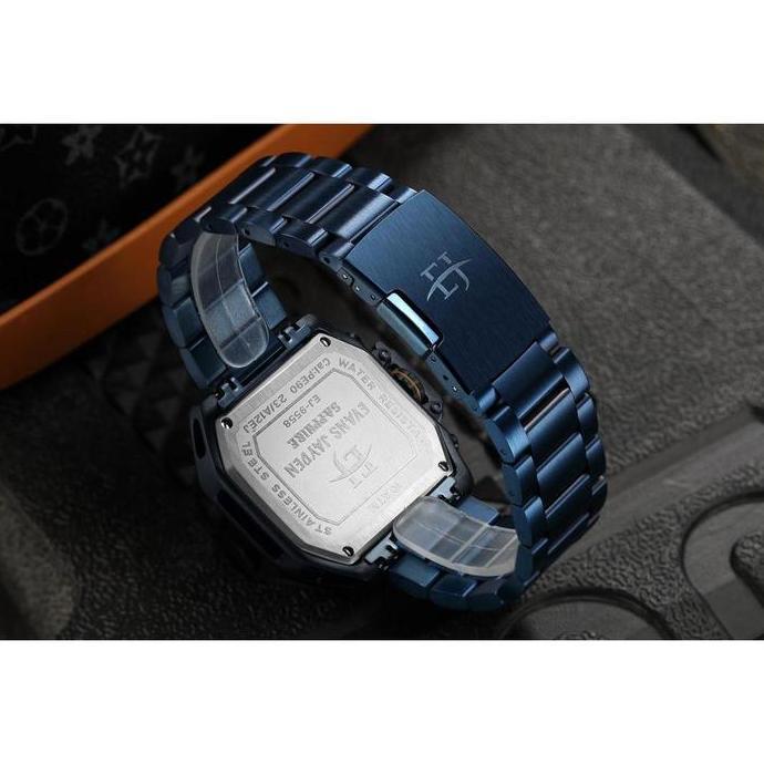 Evans Jayden Jam Tangan Pria EJ 9558 Rantai Stainless Steel Chronograph Kaca Sapphire Water Resistan