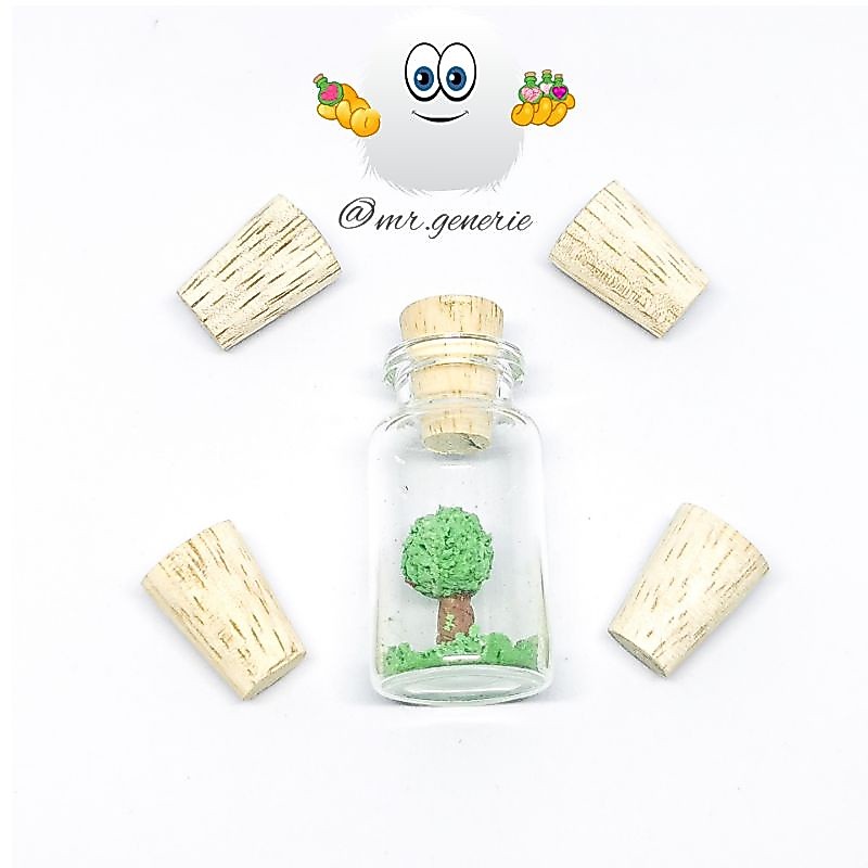 Mr.Generie Wood Cap 15x10x21 mm / Tutup Botol kecil / sumbat cork bukan gabus / murni kayu coklat mu