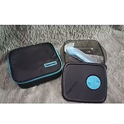 Tupperware Lunch Box Set Tempat Makan Hitam Biru