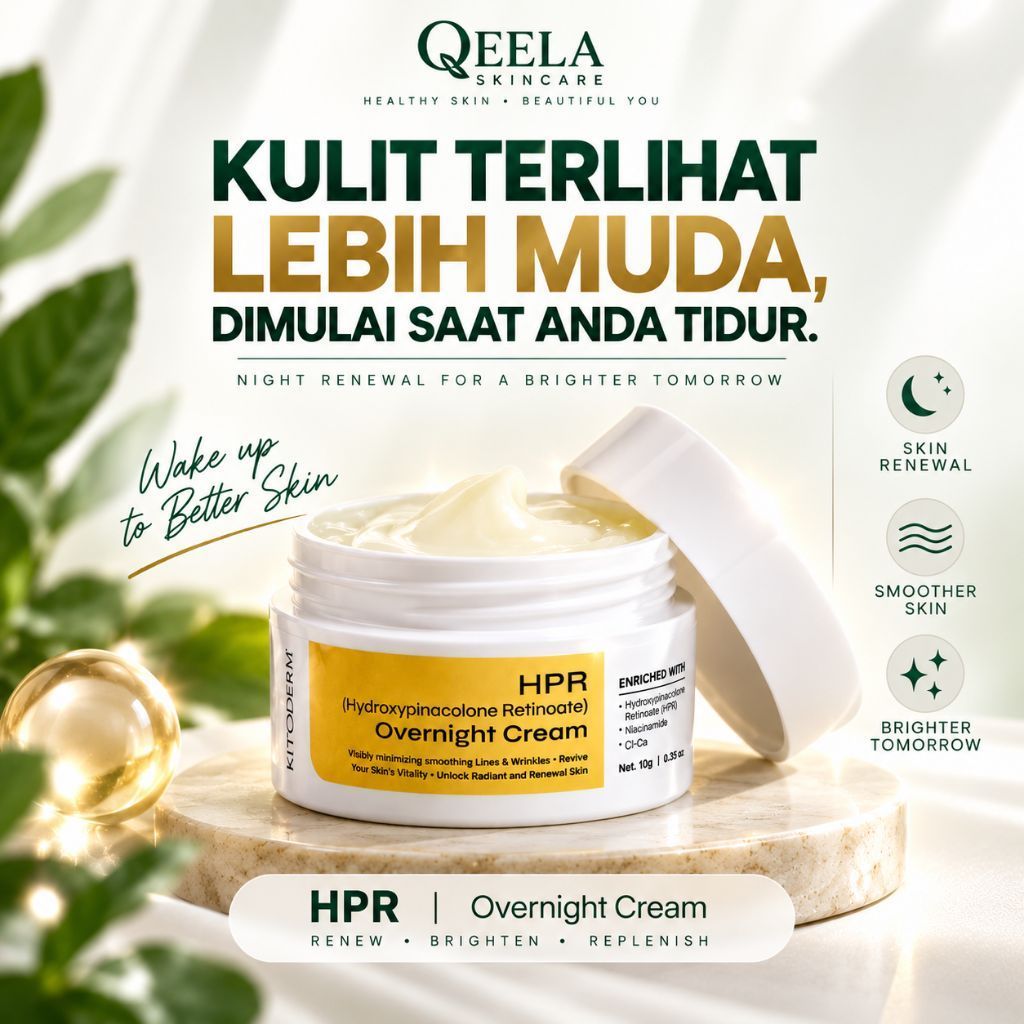 Krim Malam Perawatan Kulit Kusam, Tekstur & Garis Halus | Krim Malam HPR Overnight Cream Niacinamide
