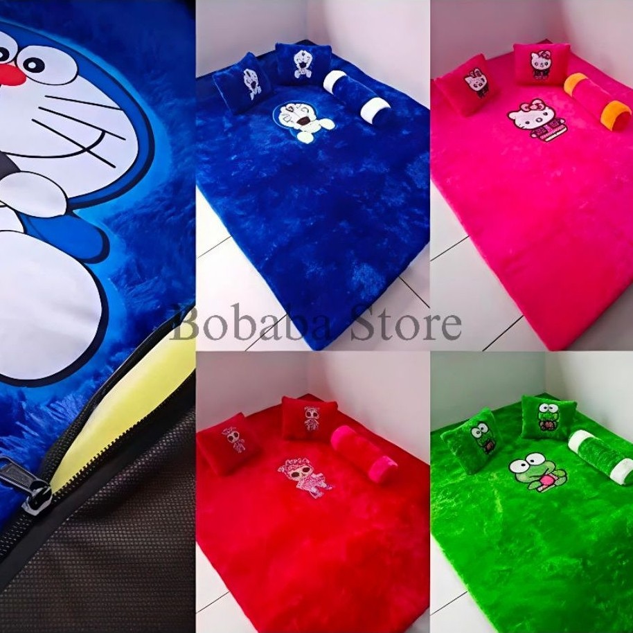 Promo Kasur Surpet Bulu RASFUR Motif Karakter Premium BONUS Bantal2 Guling1