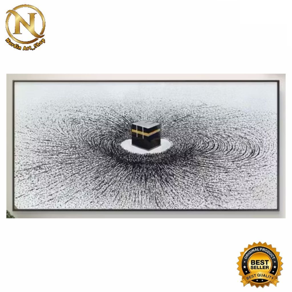 Lukisan Abstrak Ka'bah Modern Plus Frame