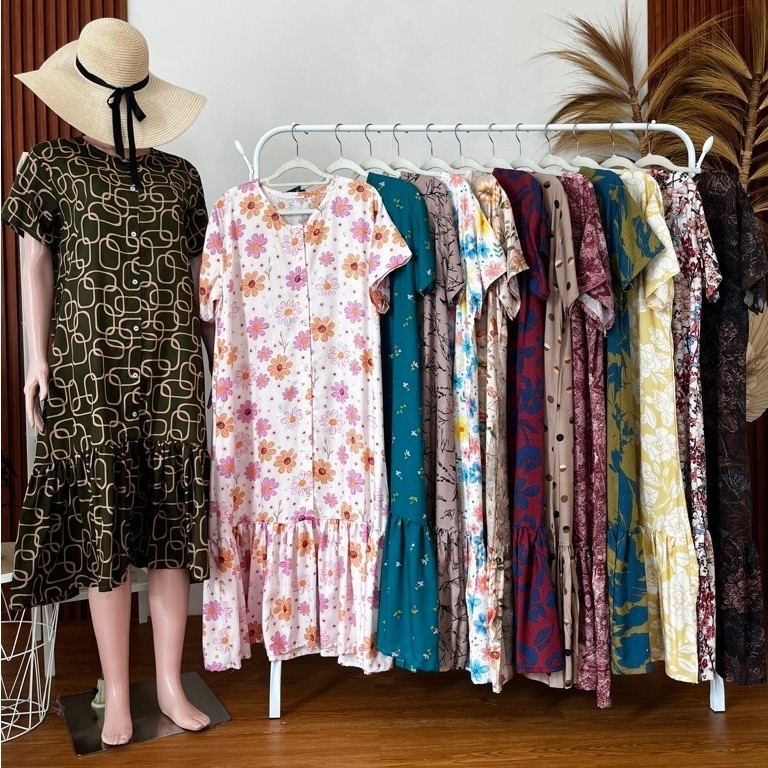 Homedress / Daster Belva / LD 110 cm Fit S to XL