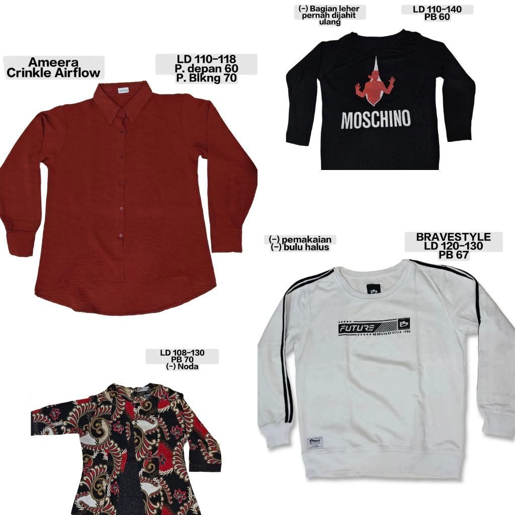 Kemeja Wanita Lengan Panjang Preloved Second Murah PL Bagus/Baju Formal wanita/baju cewek/kemeja Can