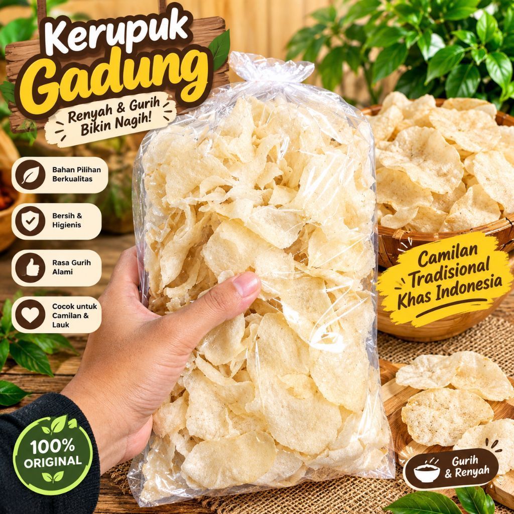 1KG Keripik Gadung Siap Gorang Empuk Renyah/Keripik gadung asli Kediri
