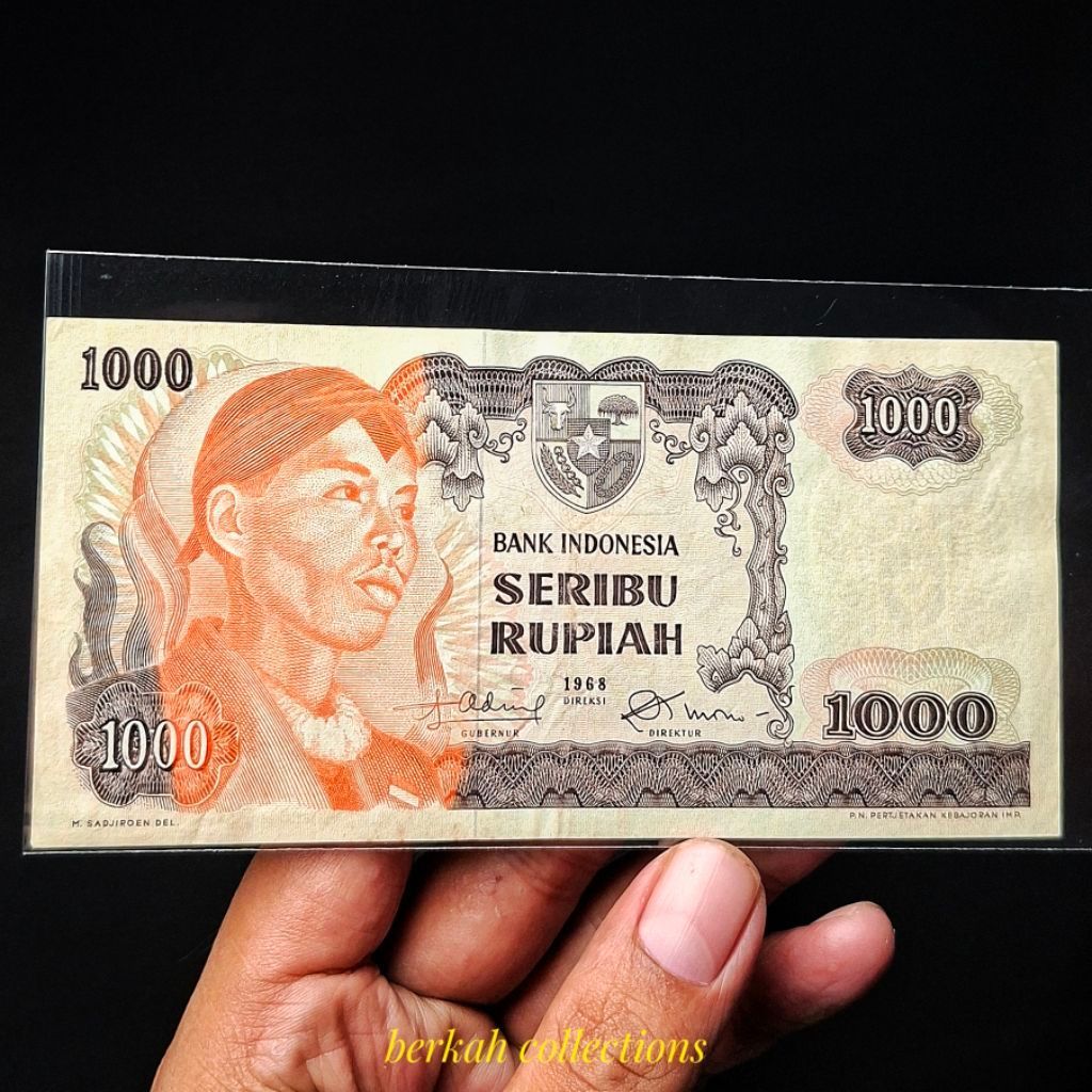 uang kuno 1000 sudirman tahun 1968 asli