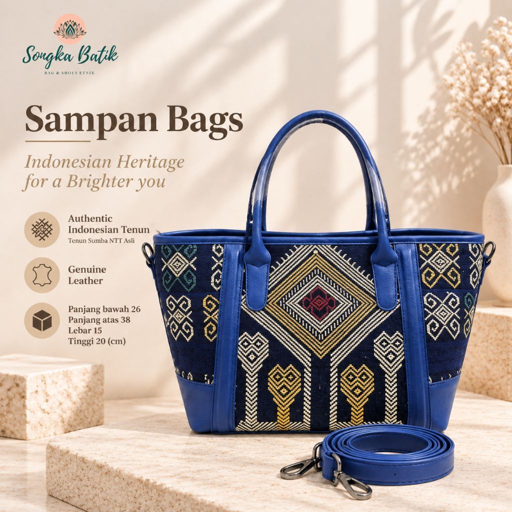 Songka Batik TAS HANDBAG WANITA ETNIK TENUN SUMBA NTT KULIT ASLI SAMPAN