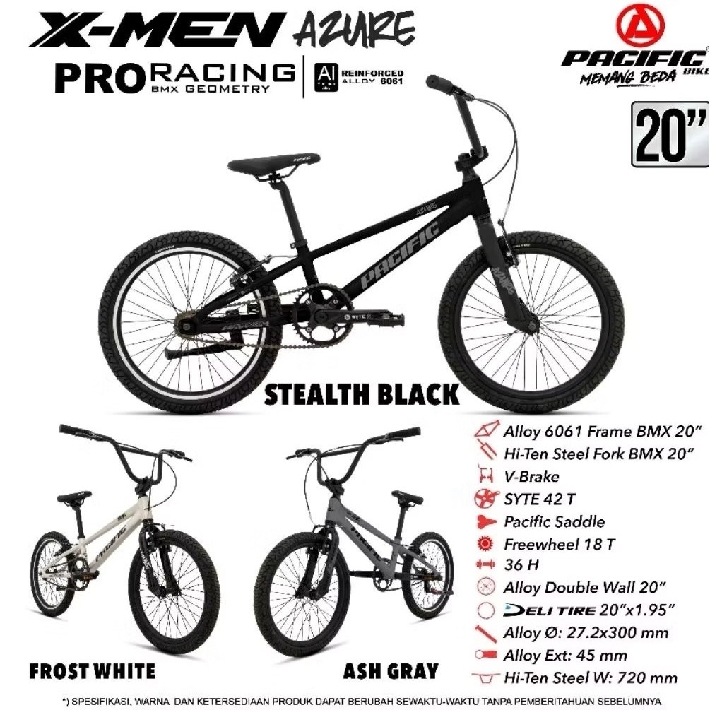 Sepeda BMX Alloy 20 Inch Pacific Xmen Azure