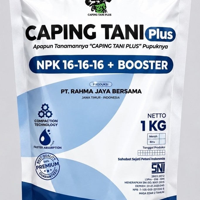 Pupuk CAPING TANI Plus NPK 16-16-16 + Booster 1 Kg untuk Tanaman