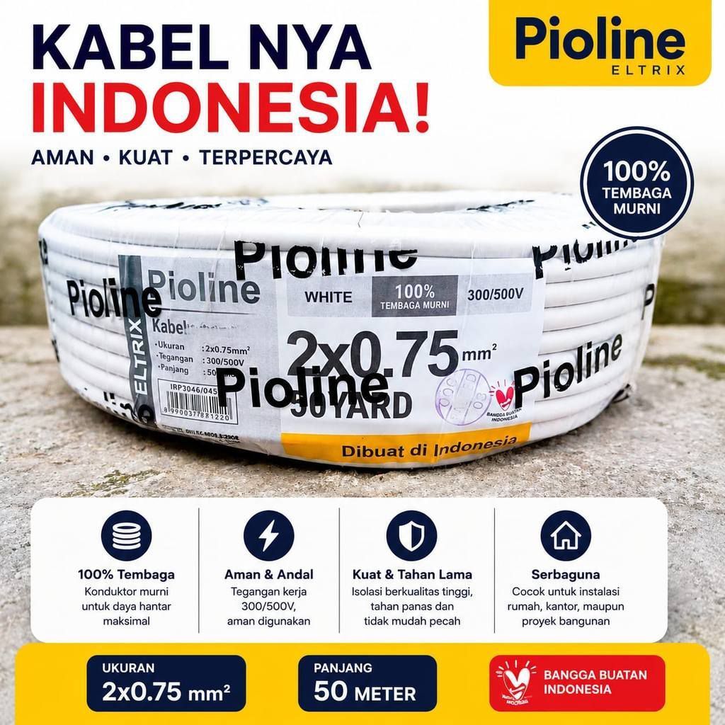 Pioline Kabel Listrik NYMHY Tembaga murni