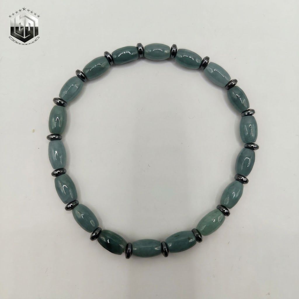 Gelang Batu Giok Burma Type A Tabung Kombinasi