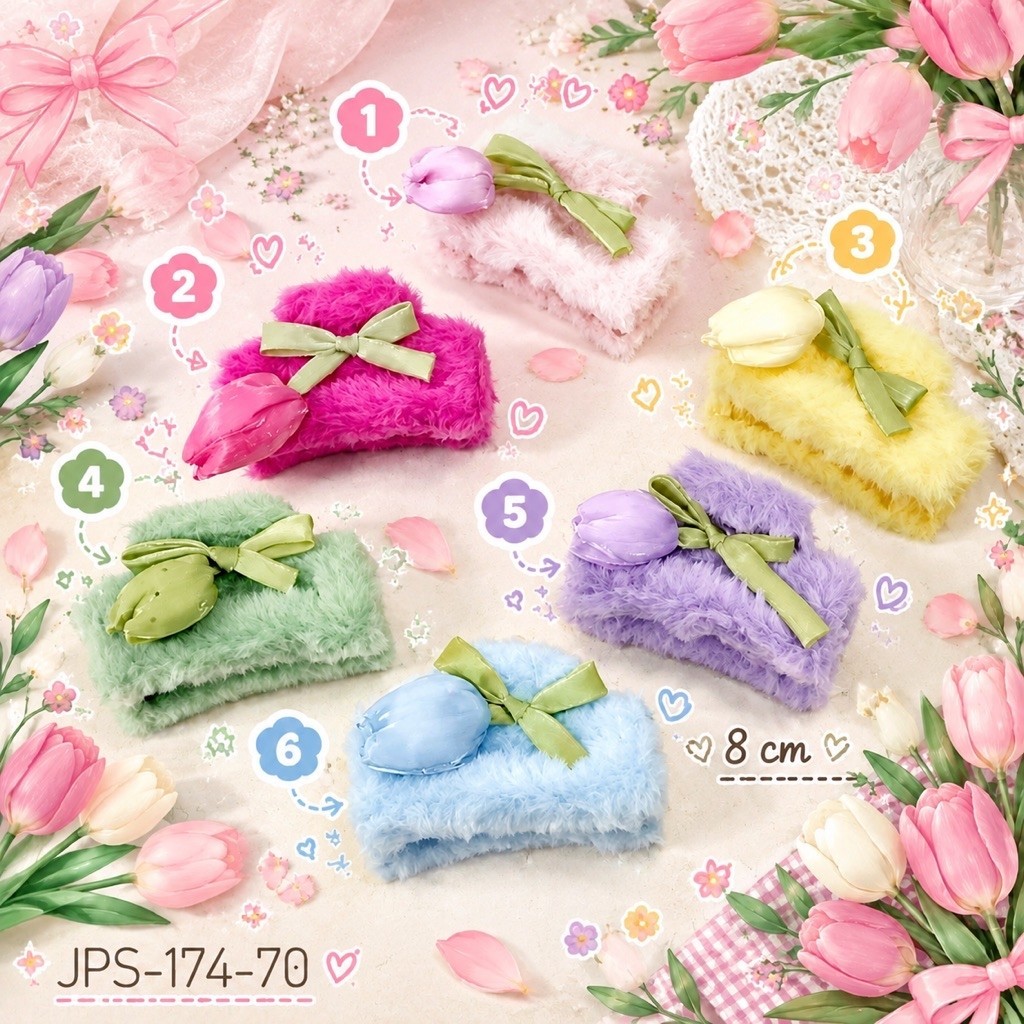 JEDAI BULU BUNGA | JEDAI BUNGA TULIP | JEPIT BULU BESAR