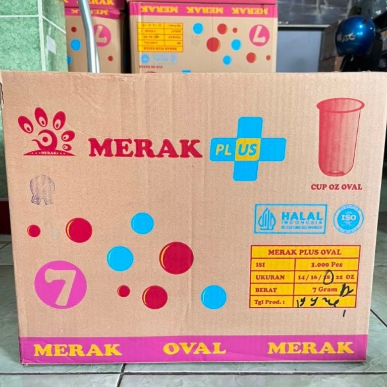 Cup Plastik Wadah Minuman Es Teh Jumbo OVAL 18/7 ORI MERAK