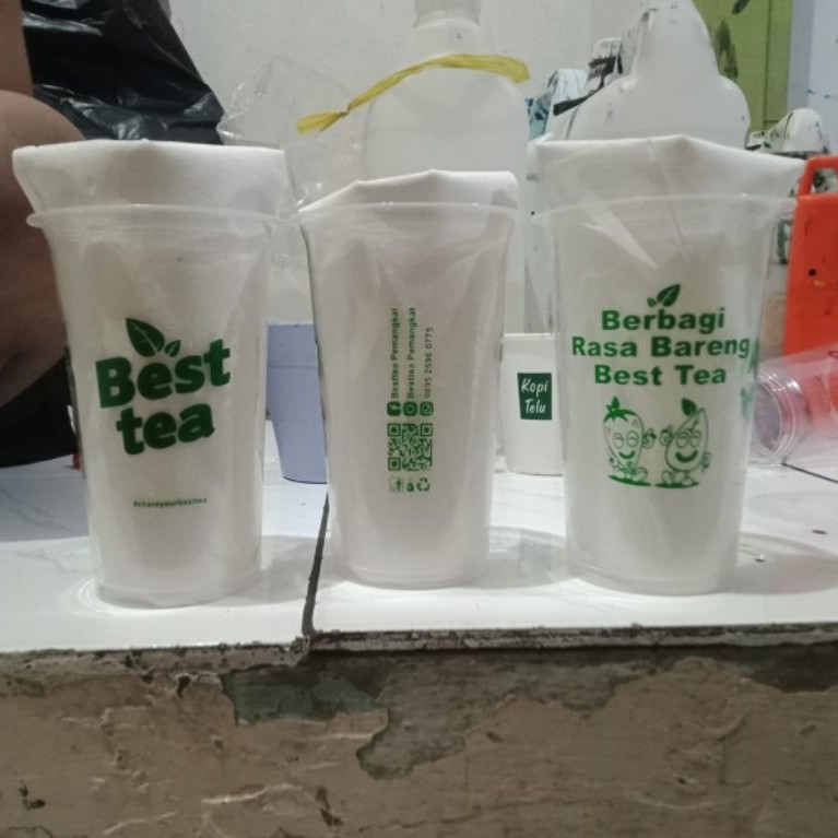 Custom Sablon Cup 12 oz, 14 oz, 16 oz, 18 oz, 22 oz Datar/Oval
