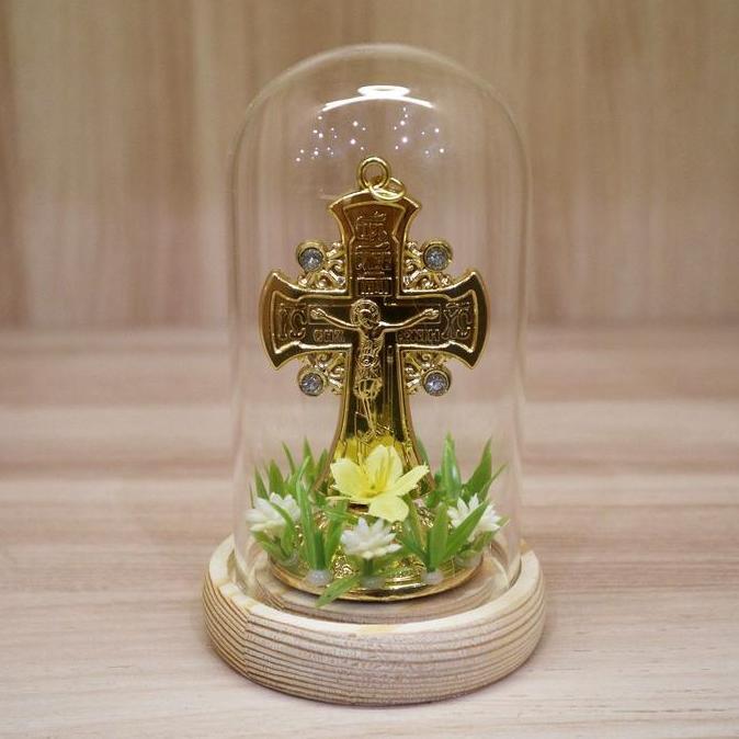 Hiasan Glass Dome Classic Patung Bunda Maria Yesus Souvenir Pajangan Dekorasi Rohani TMS