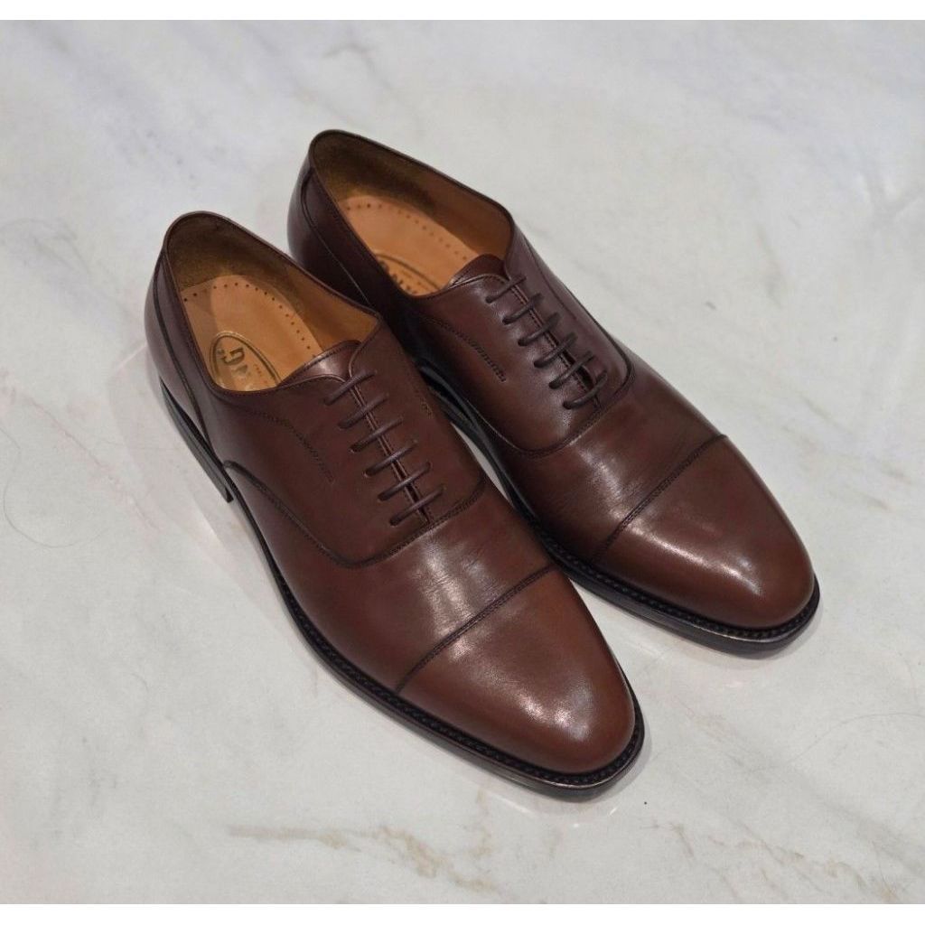 Fortuna Shoes Cap Toe Oxford Brown Calf