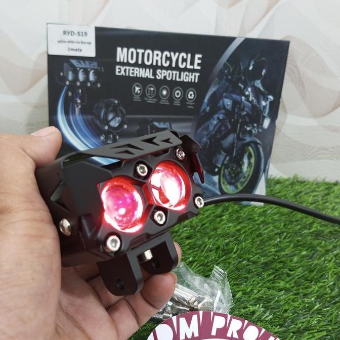 MINI PROJIE HRJ SQL 2 MATA 55 wat + DEMON RED & ICE BLUE BLUE LENS