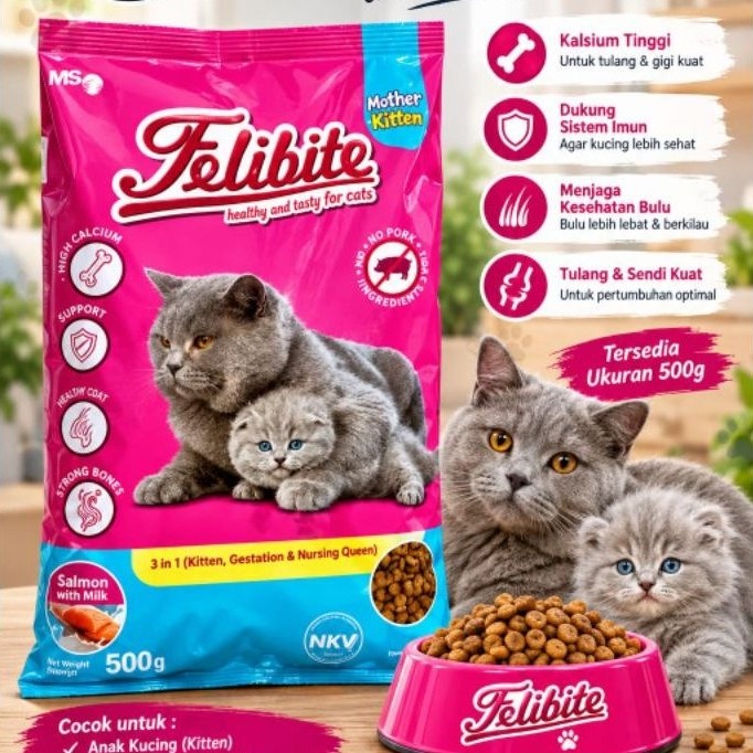 pakan kucing felibite mother and kitten 500 gram