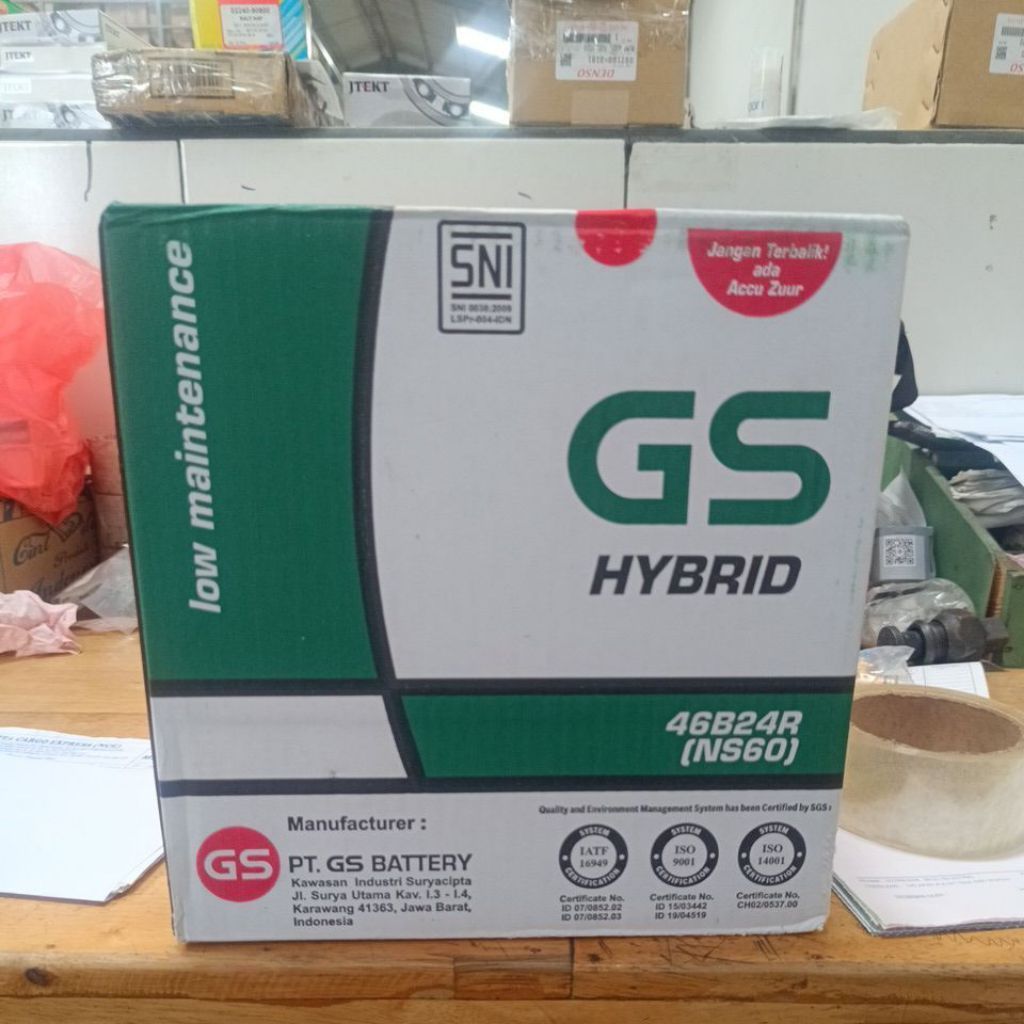 Aki GS Hybrid NS60 46B24R 45Ah  ACCU