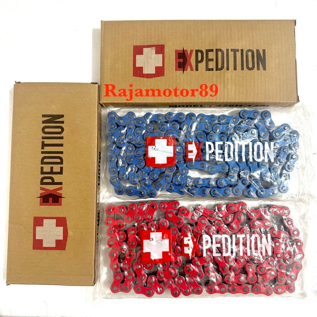 Rantai 428 EXPEDITION Merah Biru 428H panjang 140L