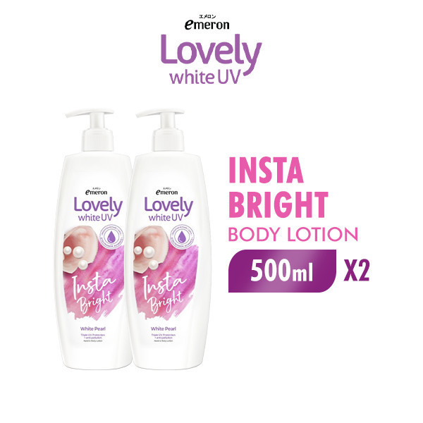 Emeron Lovely White Hand & Body Lotion UV Insta Bright 500 ml x2