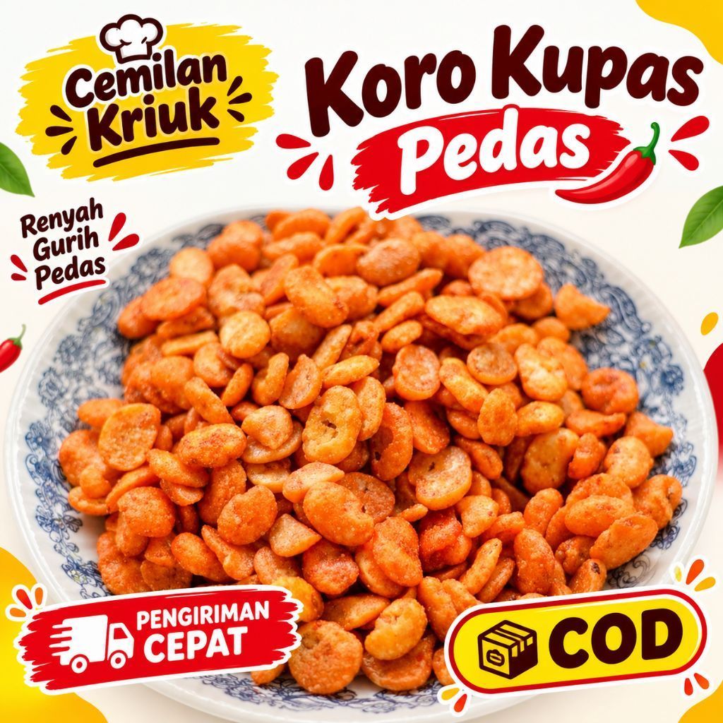 500 GR KACANG KORO KUPAS PEDAS/KORO PEDAS BALADO 500gr (KORO PEDAS KUPAS)