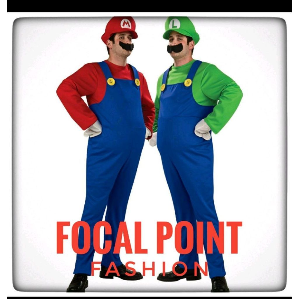 kostum super Mario Bros pria dewasa