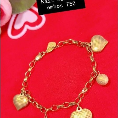 Titanium berlapis emas kait lobster kode 750