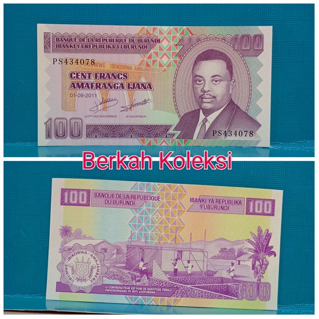 Uang Kuno Burundi 100cent francs UNC langka