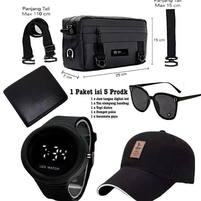 Jam tangan digital Jam tangan digital led pria Hitam