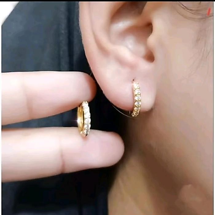 Anting dewasa emas muda asli dapat surat dari toko