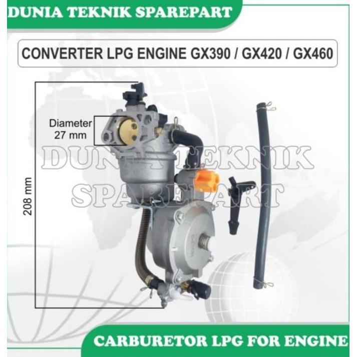 Gx390 Gx420 Gx460 Karburator Gas Lpg Mesin / Karburator Converter Lpg
