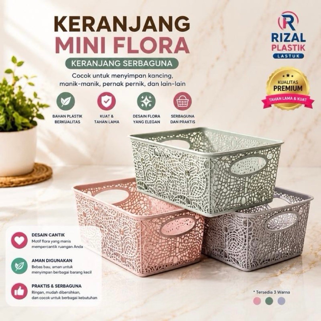 (12PCS)KERANJANG MINI FLORA KERANJANG PARCEL MINI