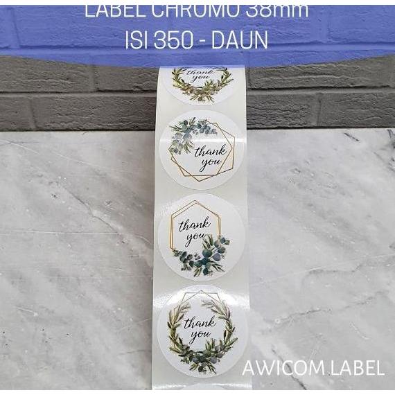 Ikay- 350 Pcs (1 Roll) Stiker Label Thank You Homemade Handmade 38Mm Roll Paper