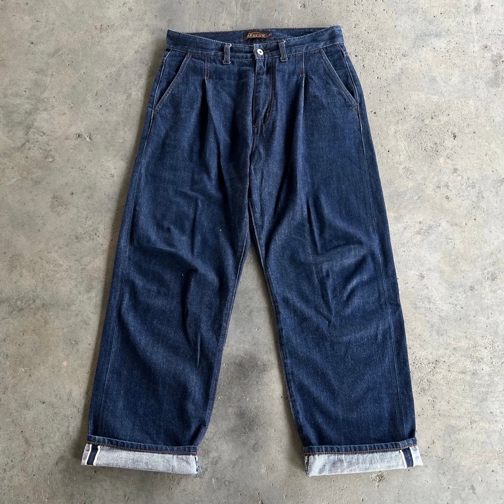 BESLOW - ONE TUCK BAGGY SELVEDGE DENIM PANTS INDIGO