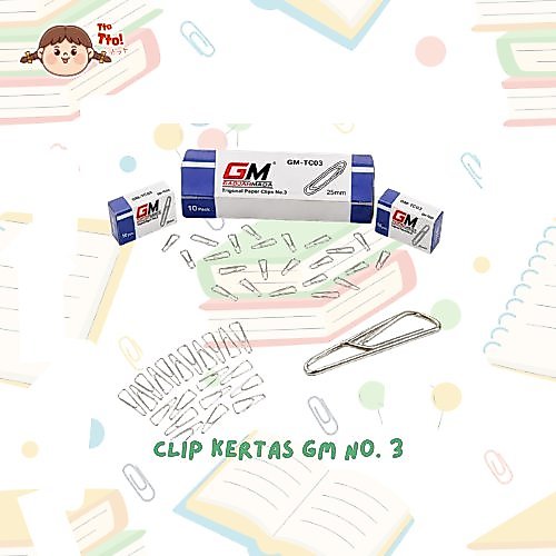 GROSIR 1 BOX ISI 10 PACK CLIP KERTAS GM NO.3 | PAPER CLIP 25MM | KLIP KERTAS