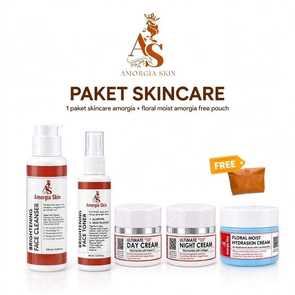 AMORGIA SKIN - New Reborn Hight Potent Paket Basic Hydrating Skincare (Paket Skincare + Moist Biru) 