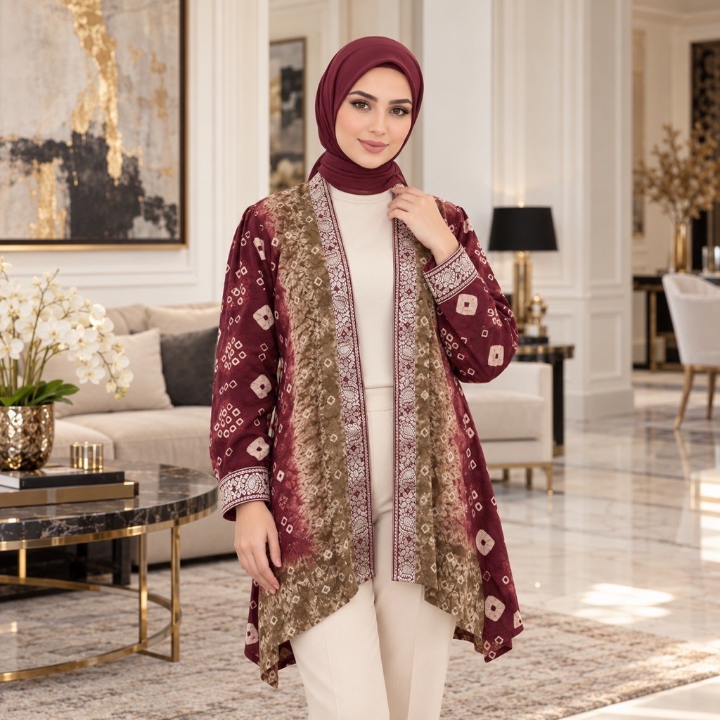 OUTER JUMPUTAN BATIK HANDMADE ETNIK ELEGAN PALEMBANG