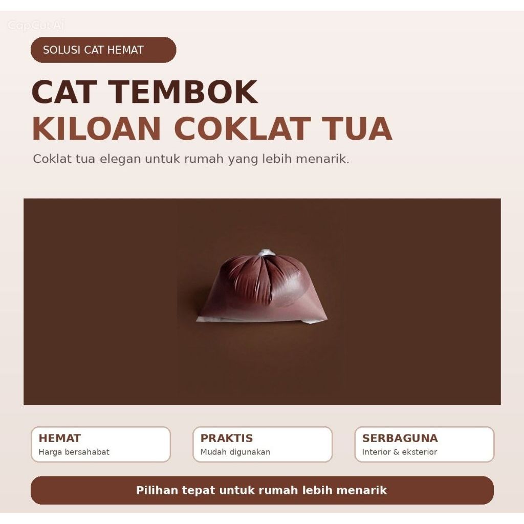 cat tembok kiloan 1kg warna coklat tua