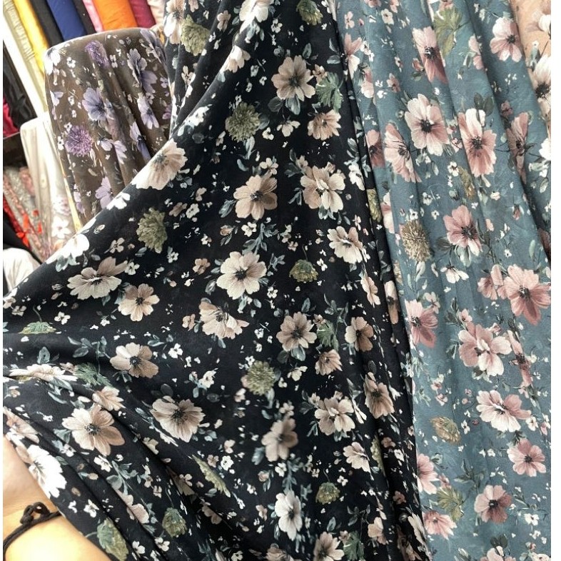 KAIN KATUN RAYON MOTIF PREMIUM/RAYON MOTIF BUNGA