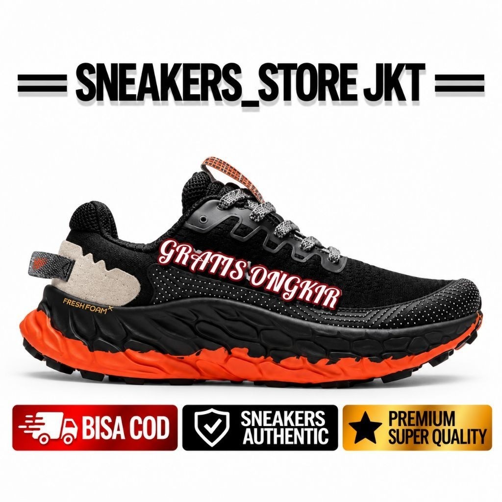 Sepatu Running NB Fresh Foam X More Trail V3 Black Orange
