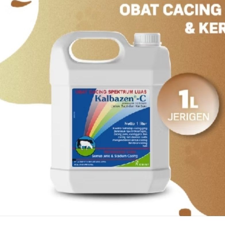Obat Cacing Kalbazen-C Spektrum Luas untuk Sapi dan Sapi Perah 1 Liter Jerigen