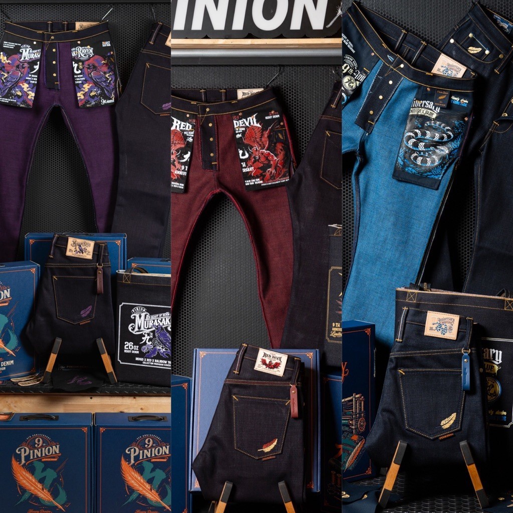 [READY STOCK] PINION DENIM ANNIVERSARY 9th 26oz (rainbow blue fade)