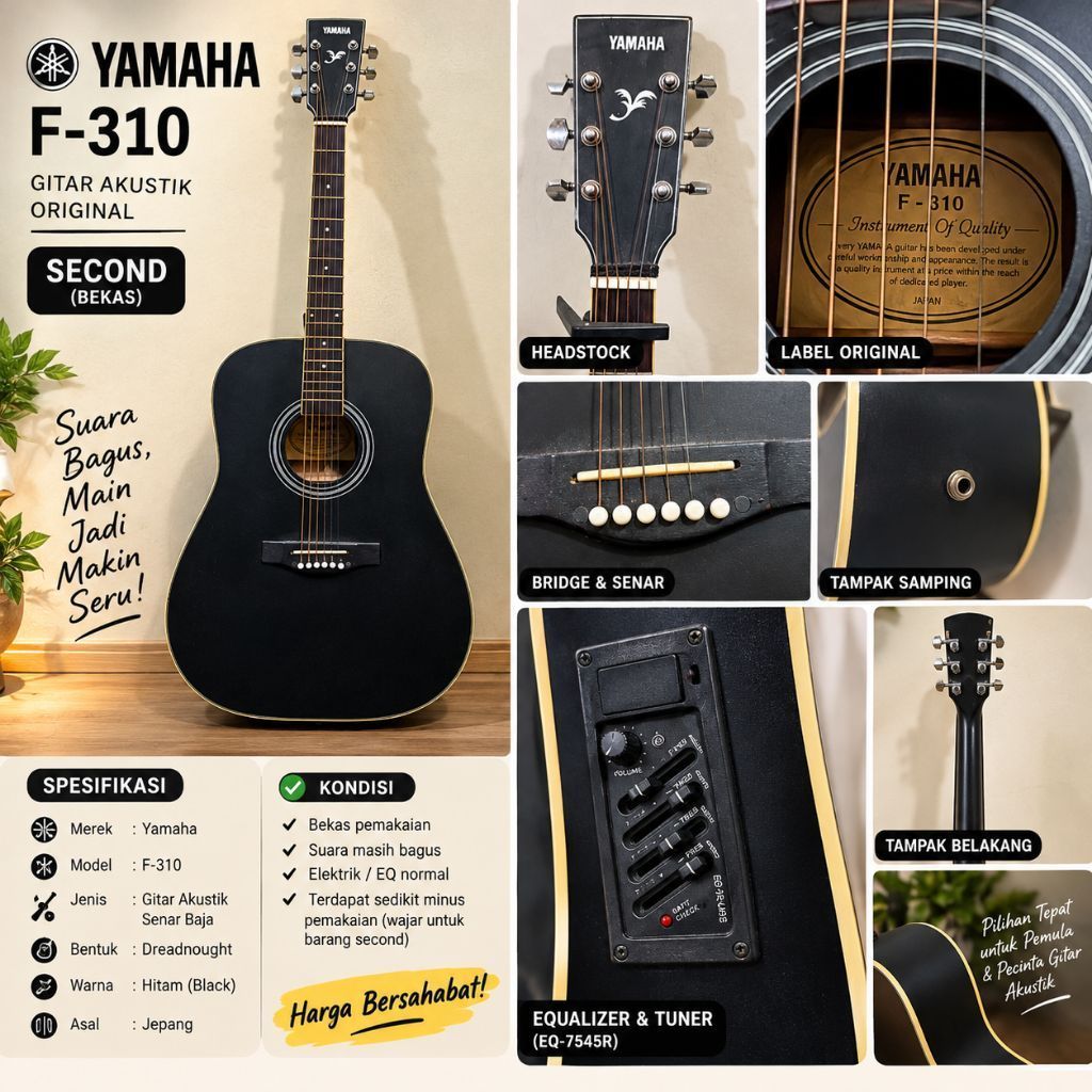 Gitar Akustik Yamaha F-310 Original Second / Bekas
