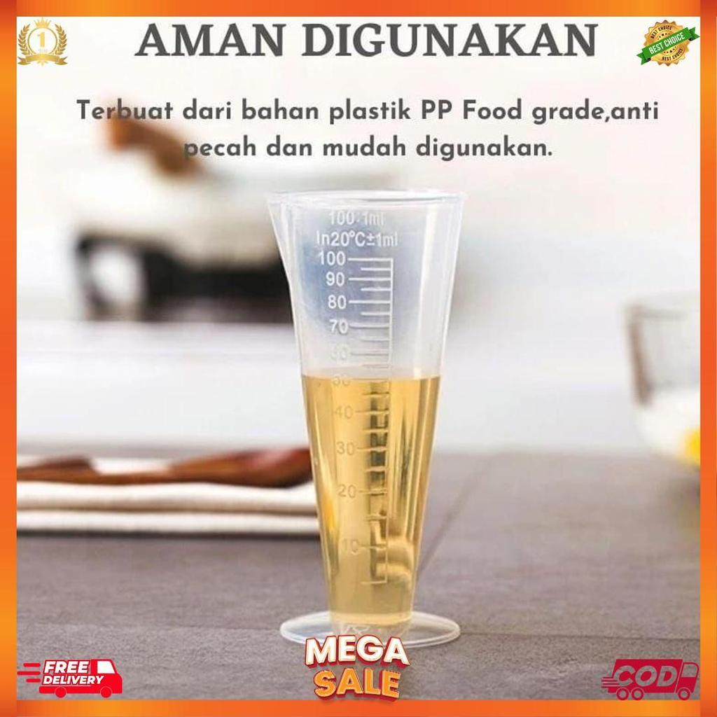 serbagrosirmurah Gelas Ukur Gelas Takar 100 ML Jigger Plastik