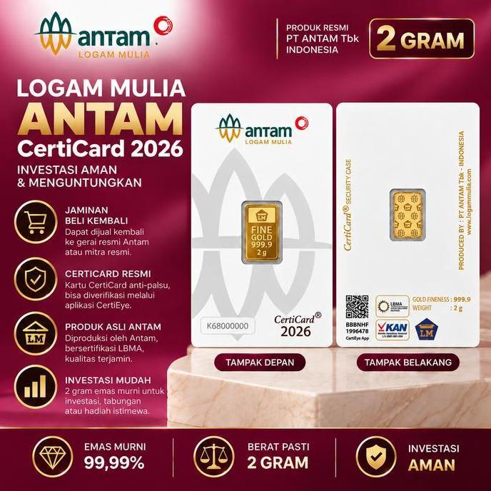 Terlaris Antam New Style Hartadinata 2 Gram Logam Mulia Emas Barang Mewah Hadiah Ulang Tahun