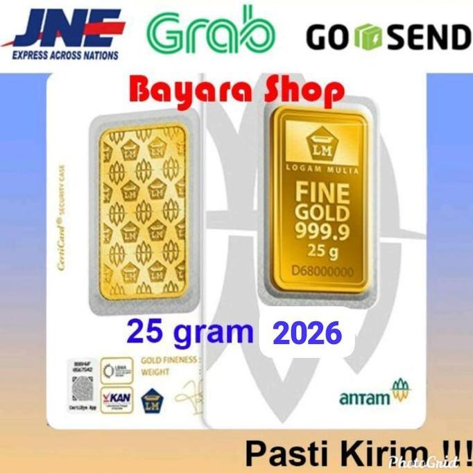 Terlaris Emas Batangan Logam Mulia Lm Antam 25 Gram, Certieye/Reinvented, Asli
